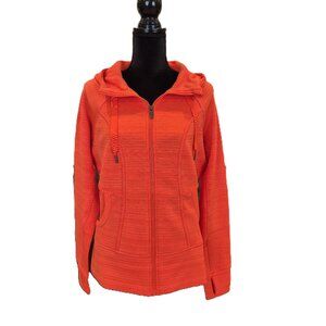 Athleta Orange Zip Front Sweatshirt Hoodie, Size L
